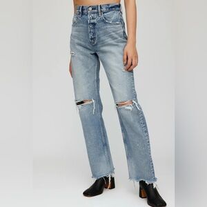 Moussy Vintage new with tags distressed Odessa Wide Straight Jeans